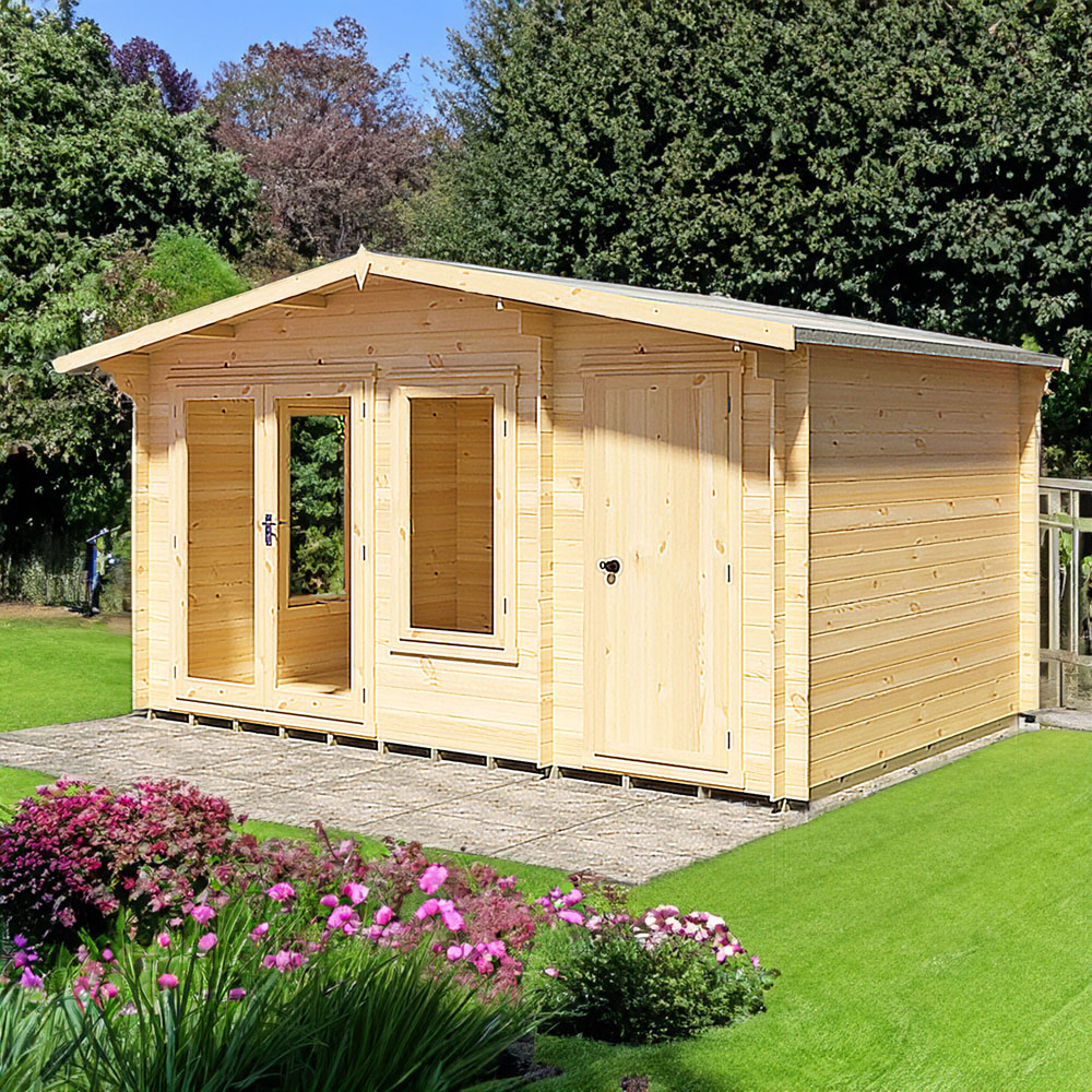 Shire Bourne 14 x 10ft Apex Garden Log Cabin Image 6