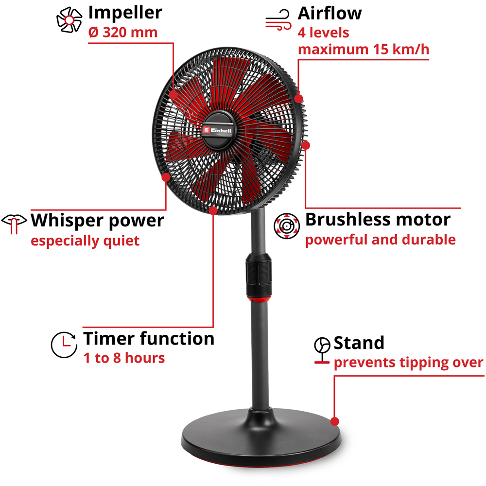 Einhell GE-CF Oscillating Cordless Tower Fan with Sturdy Base Bare Unit Image 8