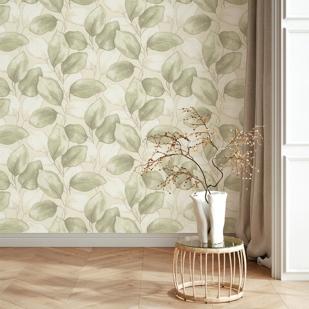Rasch Wallpaper Opulenza Leaf Sage Wallpaper Image 3