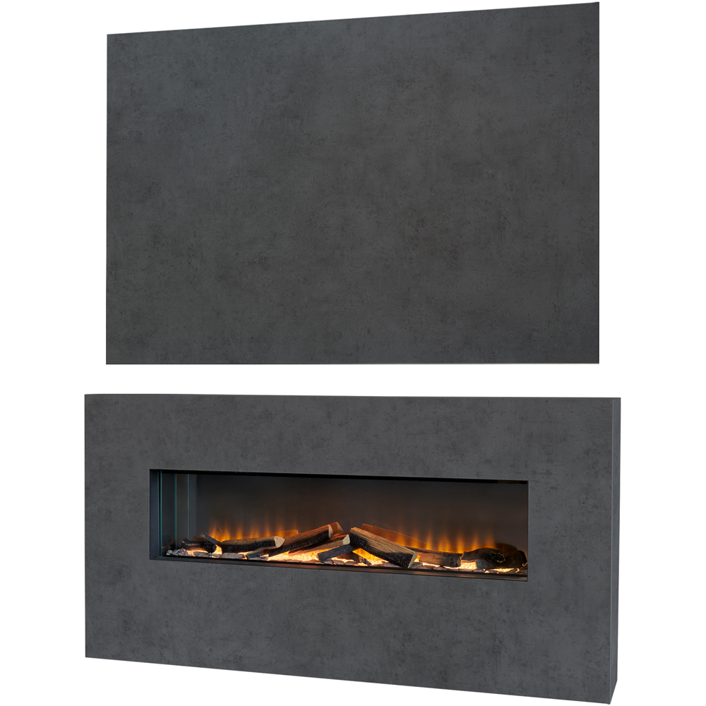 Acantha Bloc Pre-Built Slate Effect Fully Inset Media Wall Suite and TV Board Image 3