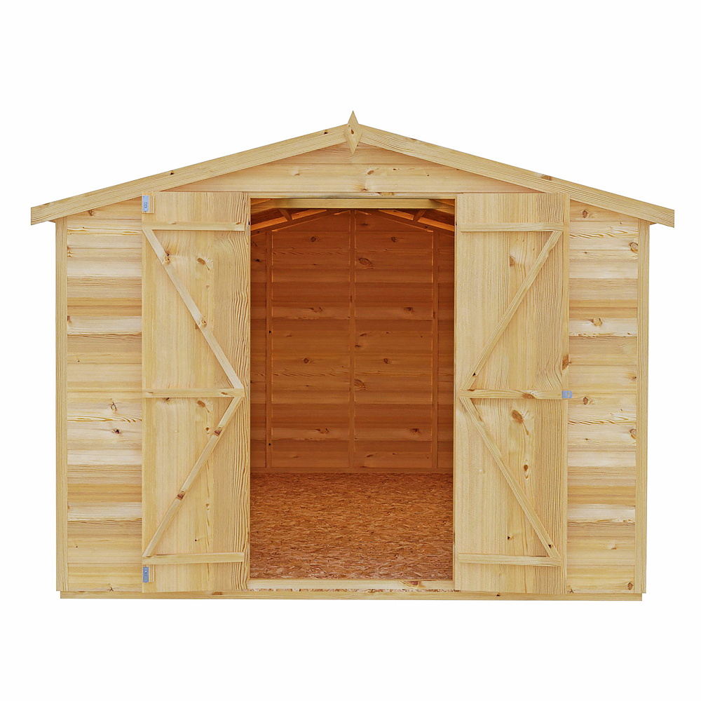 Shire 12 x 8ft Double Door Overlap Apex Wooden Shed Image 3