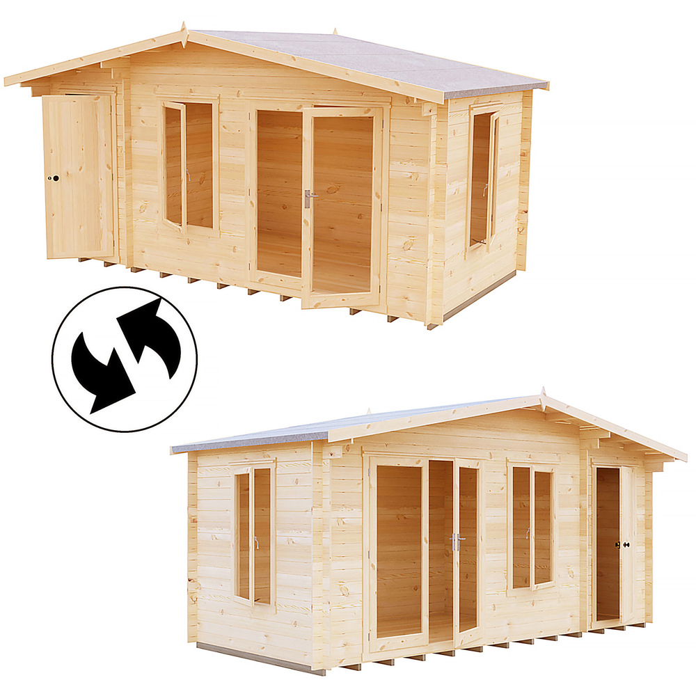 Shire Bourne 16 x 6ft Apex Garden Log Cabin Image 5