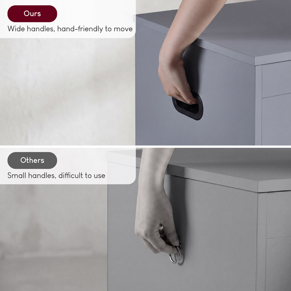 VIDA DESIGNS Grey Large Storage Ottoman Bench Image 7