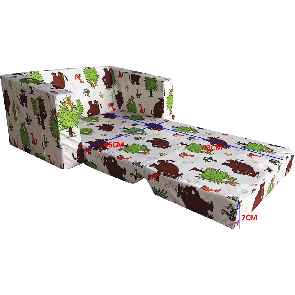 Kidsaw Single Seater Gruffalo Animal Theme Foam Fold-Out Convertible Chair Bed Image 3
