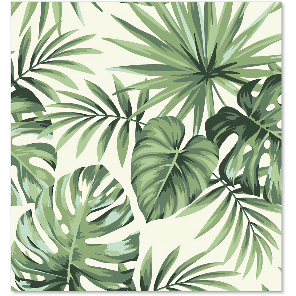 Warren Reed Designer Exotic Palm Leaves Glass Kitchen Splashback 75 x 70cm Image 2
