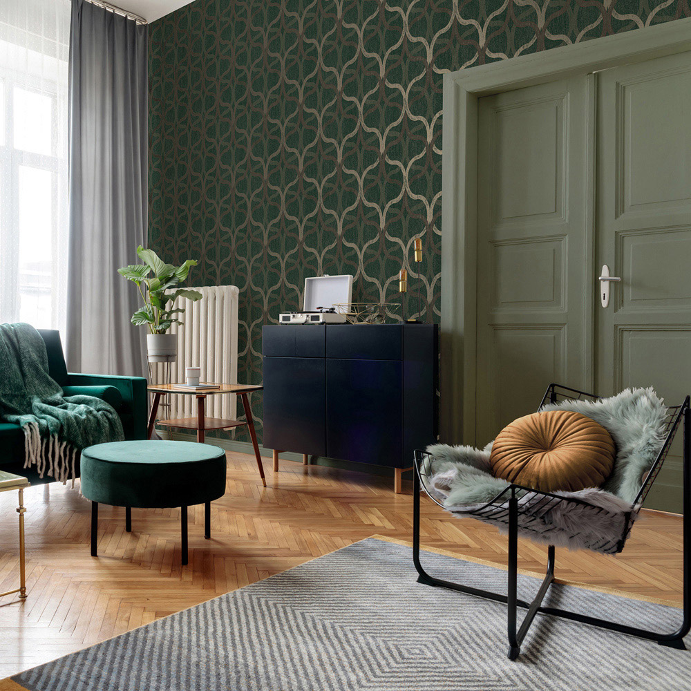 Boutique Refine Geo Green Wallpaper Image 3