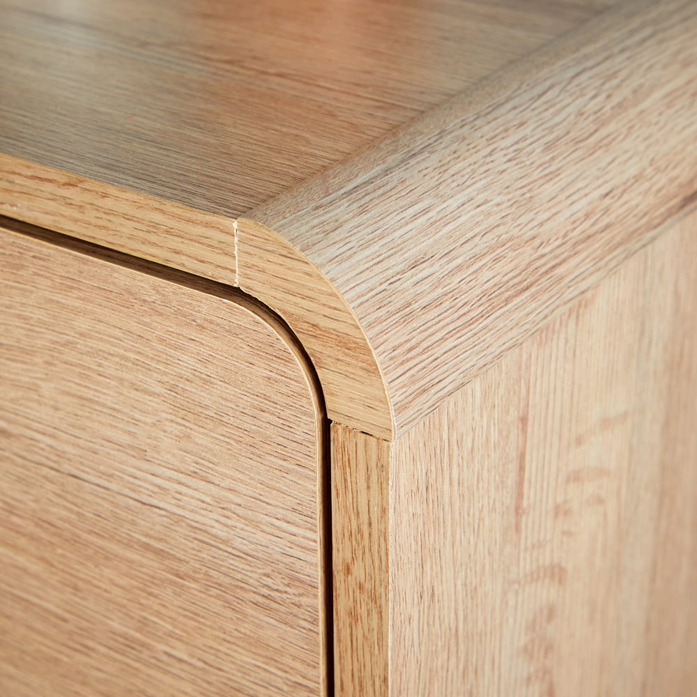 Home Source Nordic 4 Drawers Oak Chest of Drawers Image 3