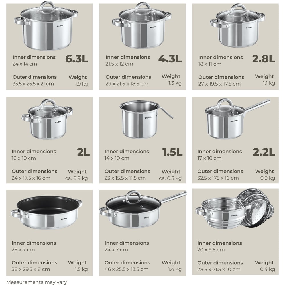 tectake Turin 15 Piece Cookware Set Image 8