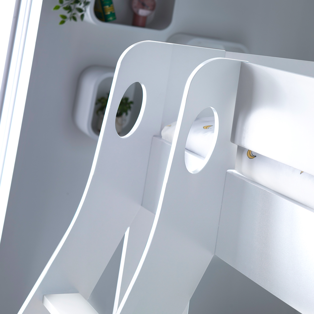 Bedmaster Oliver Triple Sleeper White Bunk Bed with Orthopaedic Mattresses Image 4