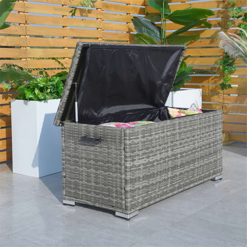Direct Wicker 243L Grey Garden Rattan Storage Box Image 4