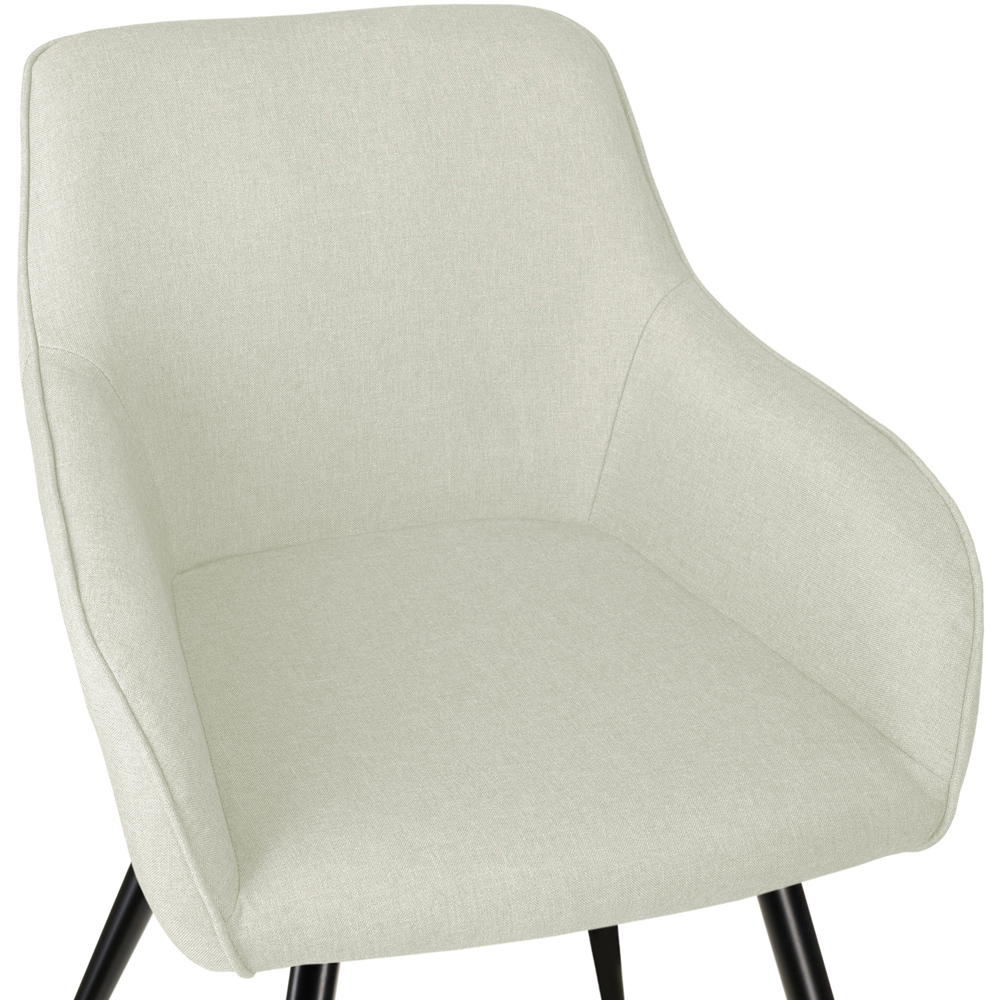 tectake Marilyn Cream Black Armrest Chair Image 5
