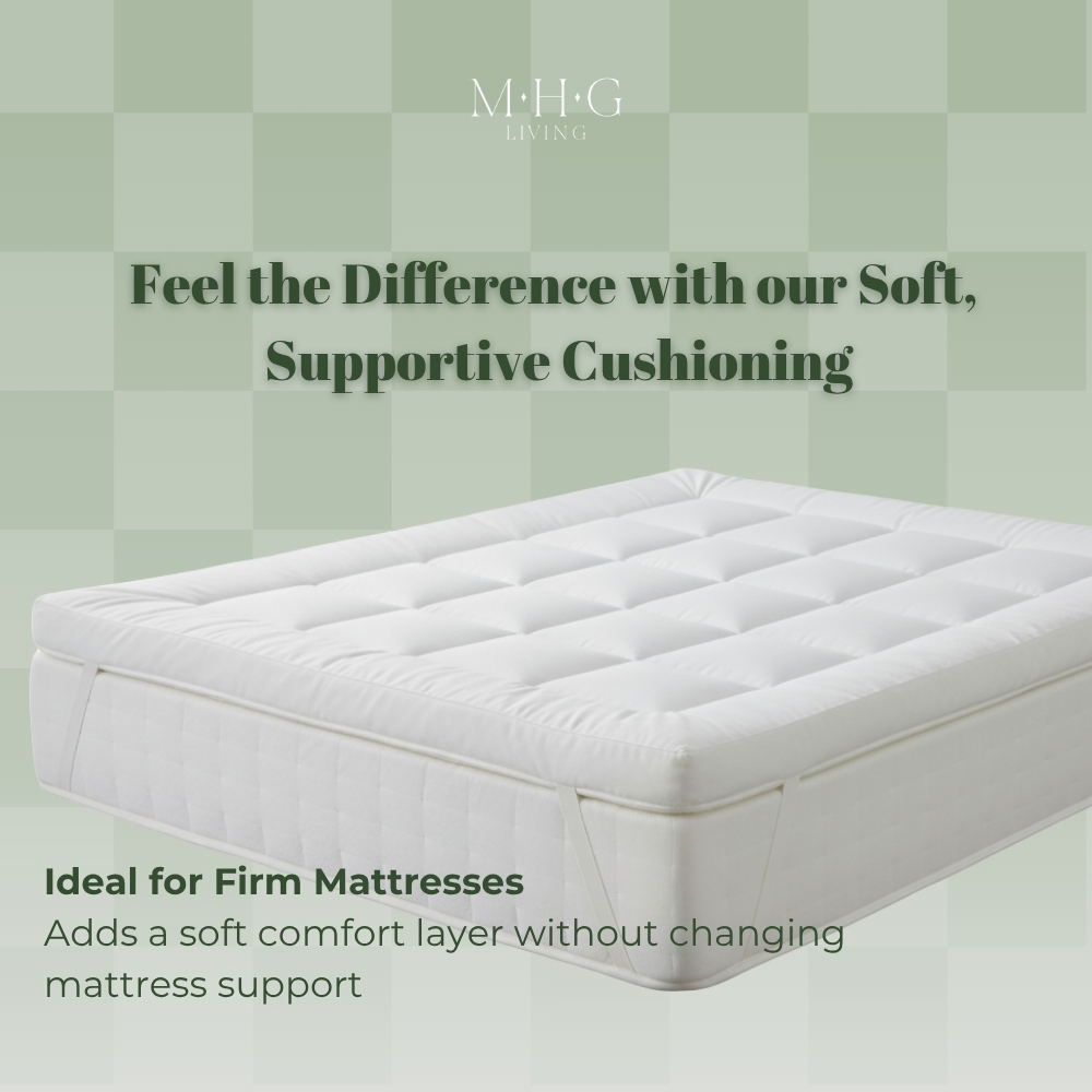 MHG Living Single Hollowfibre Mattress Topper with 2 Pillows Image 2
