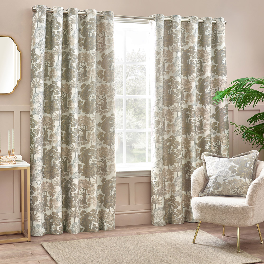Wylder Natural Woodlands Floral Jacquard Eyelet Curtains 229 x 183cm Image 6