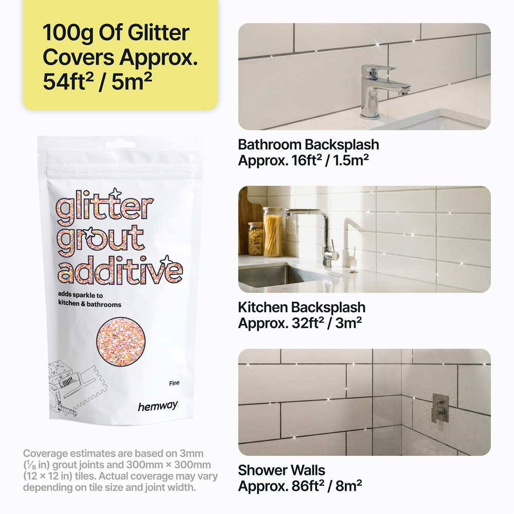 Hemway Glitter Rose Gold Fine Tile Grout Additive 100g Image 4
