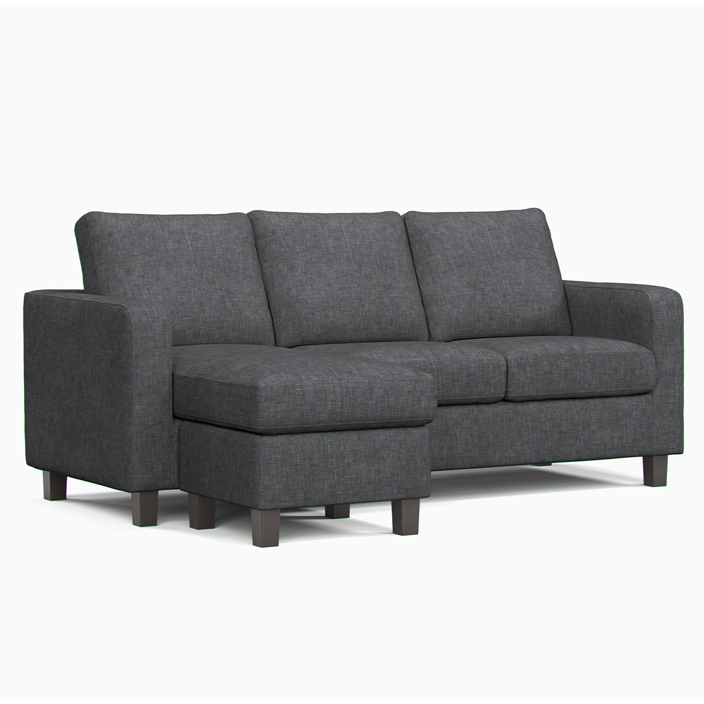 York 3 Seater Grey Turin Reversible L Shaped Corner Sofa Image 3