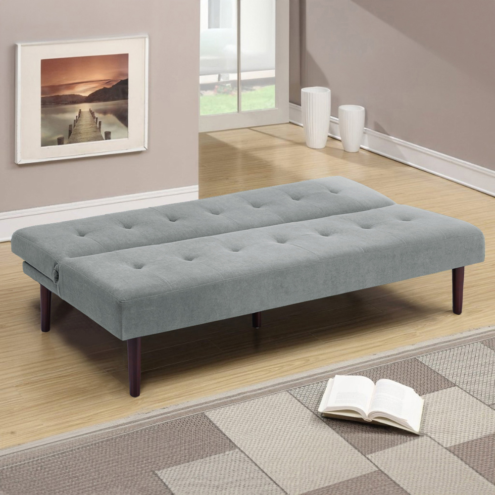 Living and Home 2 Seater Grey Contemporary Convertible Sofa Bed Image 8
