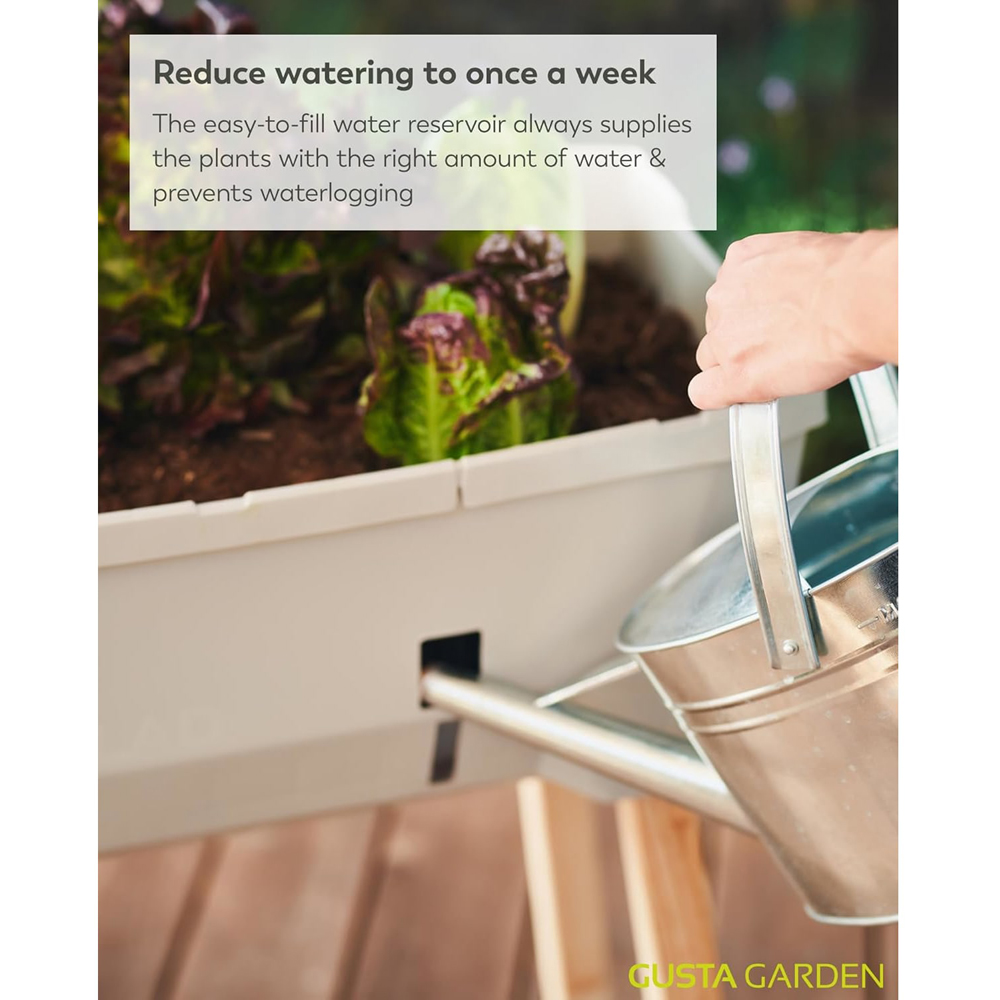 Gusta Garden Sammy Salad Light Grey Raised Bed with Water Tank and Cover Image 4