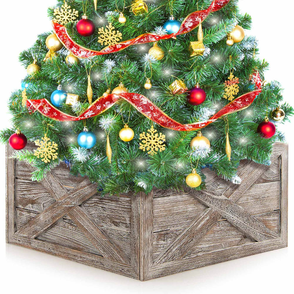 Costway Grey Christmas Tree Box Stand Large Image 3