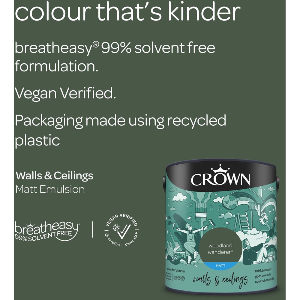 Crown Walls and Ceilings Woodland Wanderer Matt Emulsion Paint 2.5L Image 9