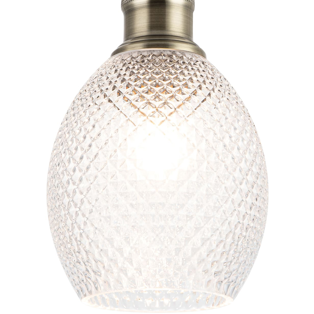 Cosylyte Auburn Matt Black Faceted Glass Flush Ceiling Light Image 4
