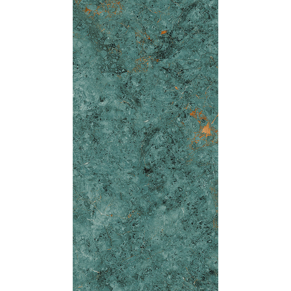 Top Ceramics Turquoise-Green Marble Effect High Gloss Porcelain Wall Tile 1200 x 600mm Image 6