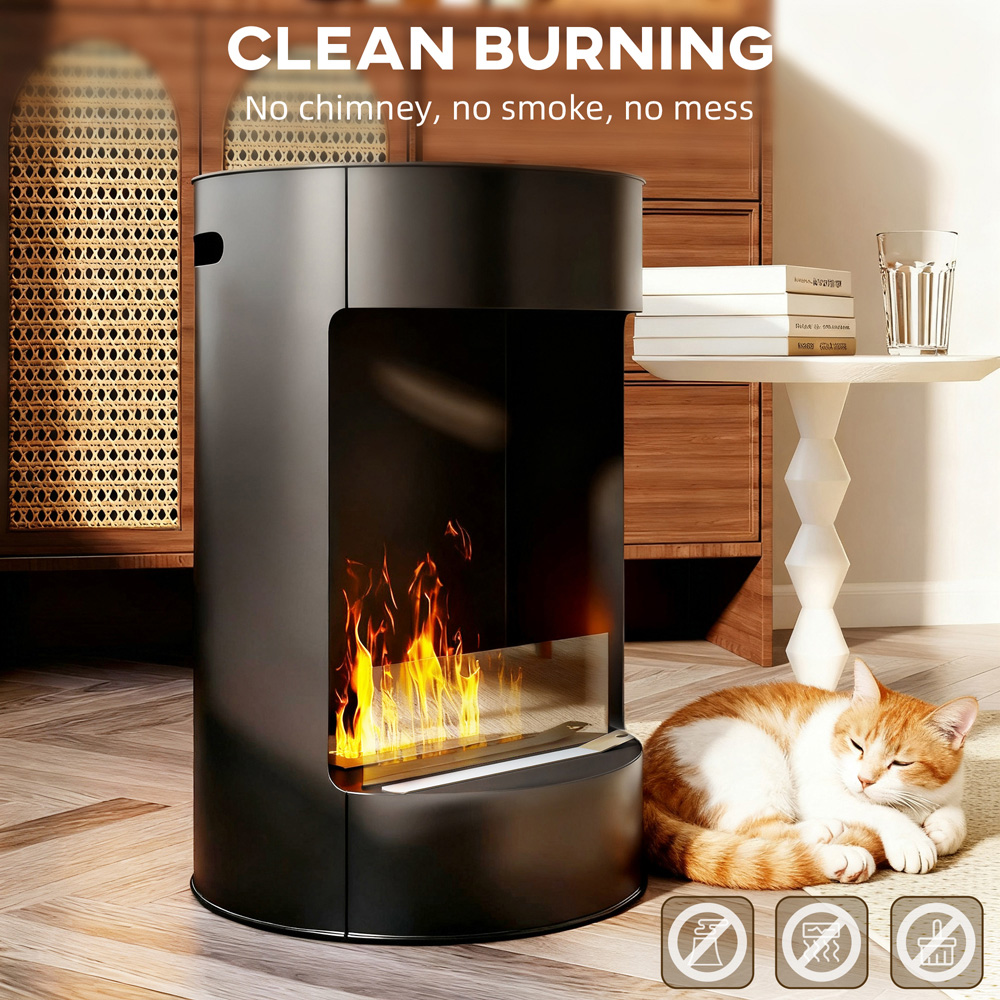 HOMCOM Black Bioethanol Fireplace Stove Image 8