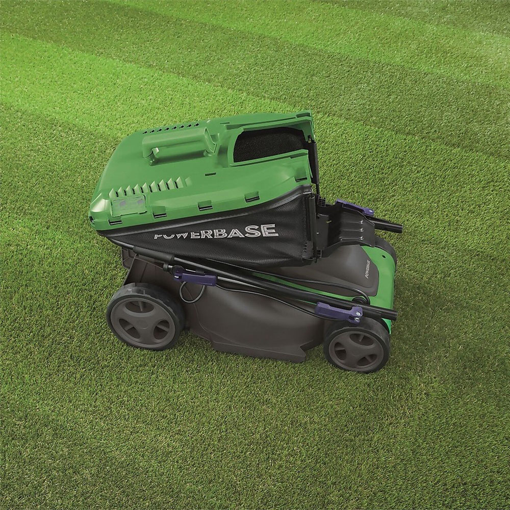 Powerbase 1400W 34cm Green Electric Lawn Mower Image 4
