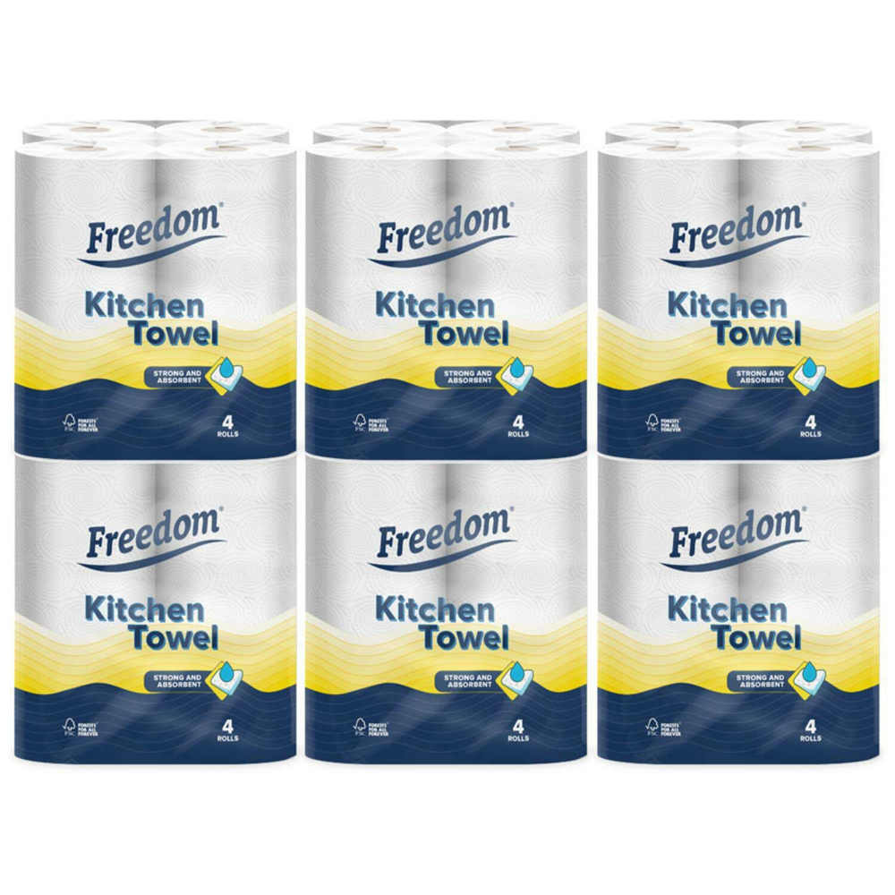 Freedom Lemon Toilet Paper 3 Ply with Kitchen Towel 24 Rolls 2 Ply Image 5