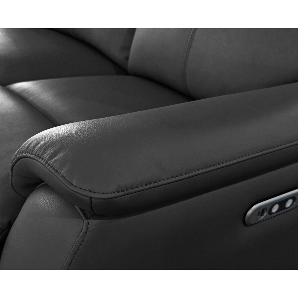 Aspire Kingsmere 3 Seater Black Leather Power Recliner Sofa Image 4