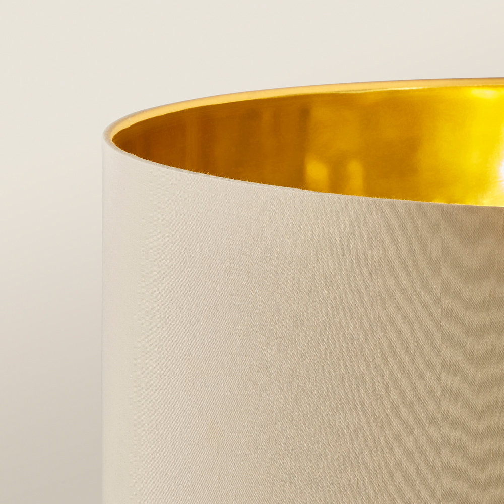 ValueLights Louis Beige and Gold Shade Black Curved LED Floor Lamp Image 3