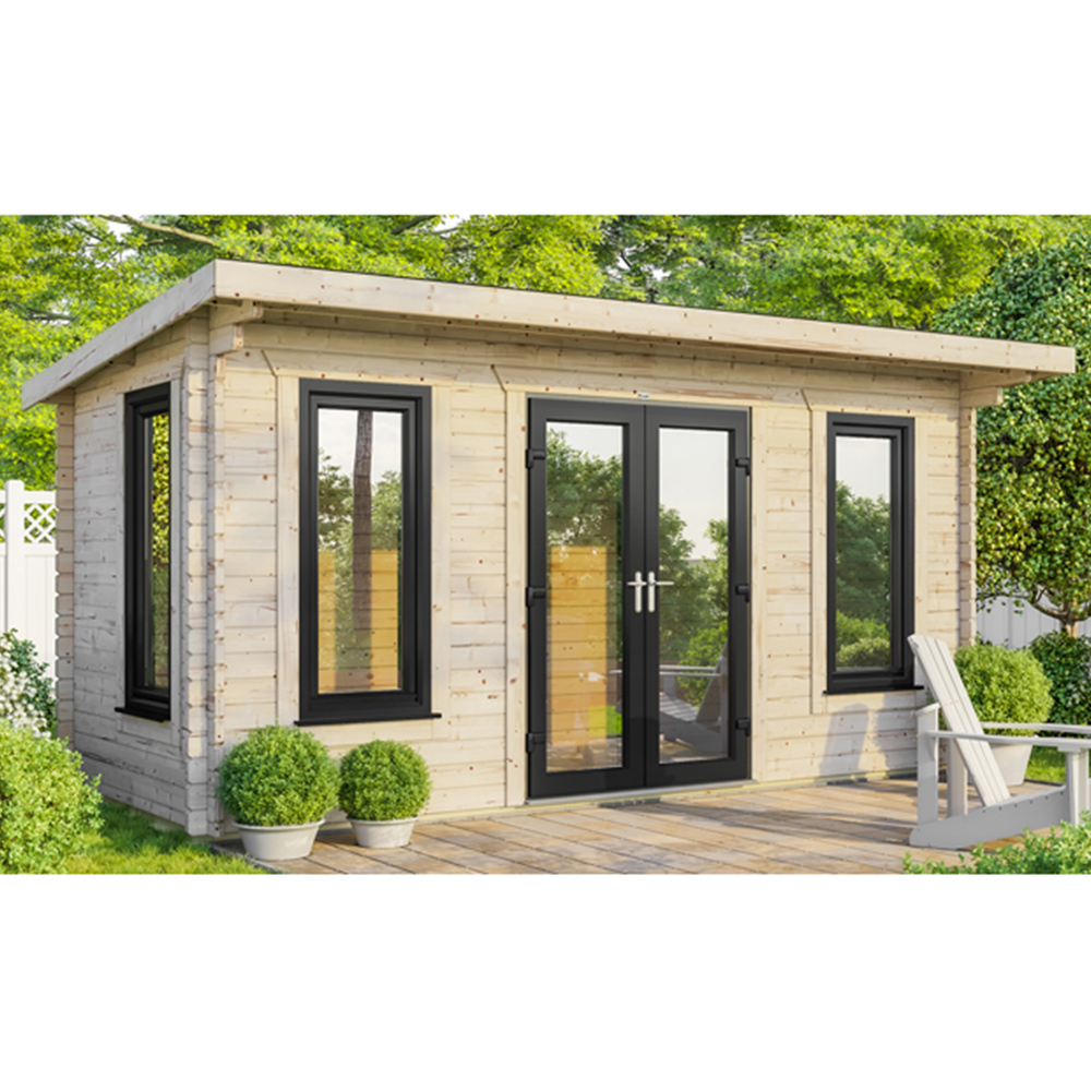 Power Sheds 18 x 8ft Centre Double Door Pent Log Cabin Image 9