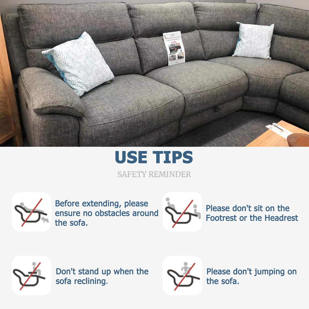 Furniture One 4 Seater Power Reclining Sectional Recliner Sofa Set Image 5