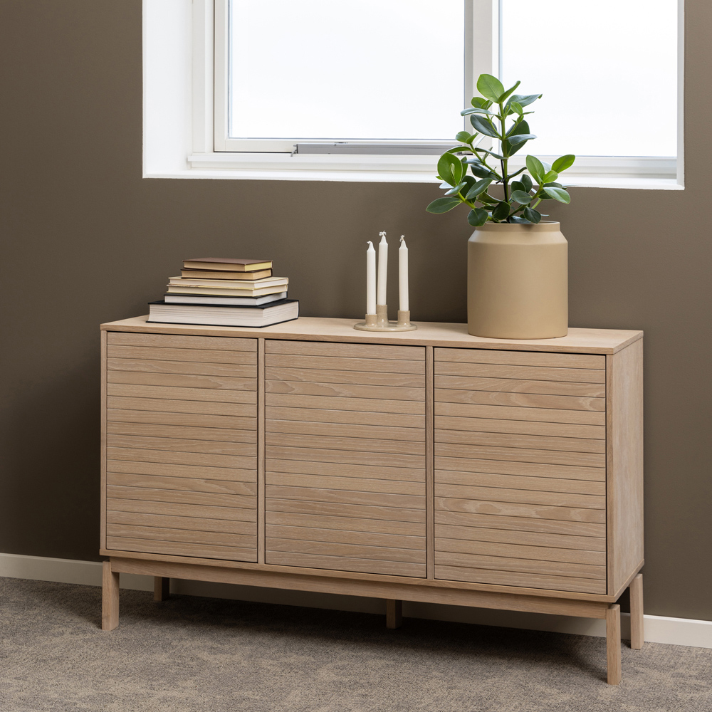 Florence Linley 3 Door White Oak Sideboard Image 8