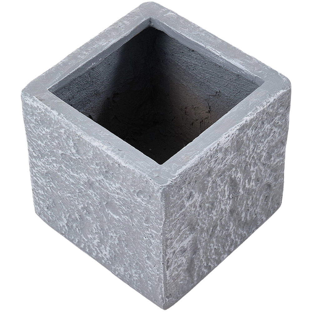 Living and Home Granite Square Cement Planter with Drainage Holes 25 x 25cm Image 1