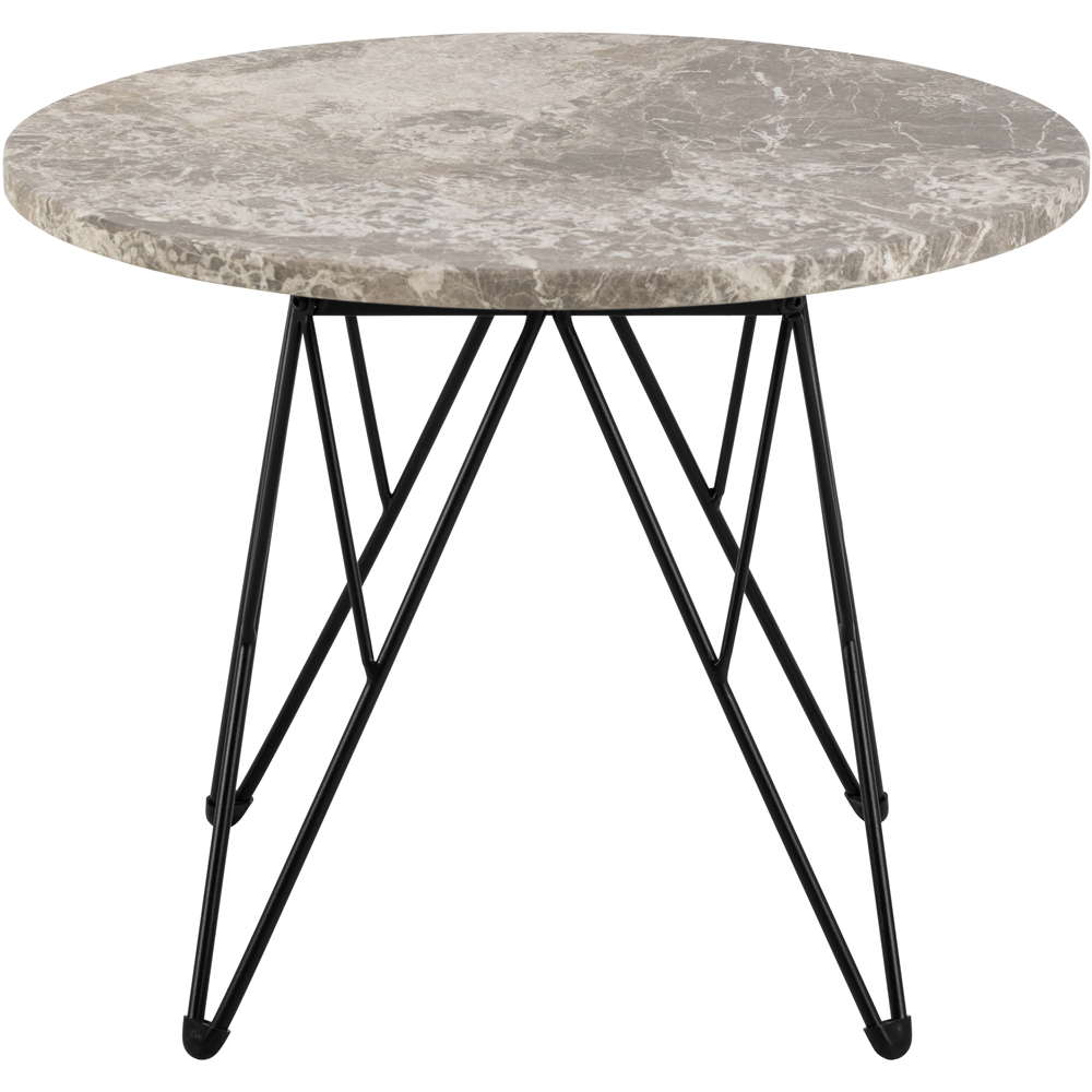 Florence Prunus Grey Marble Round Side Table Image 3