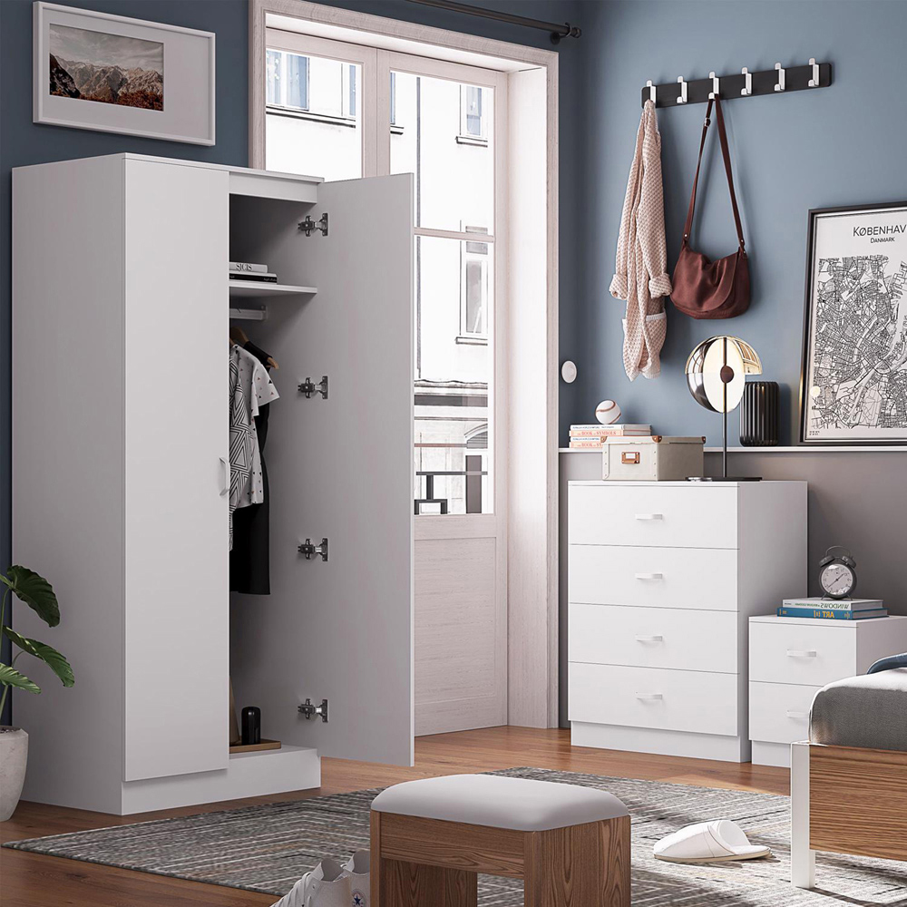 FWStyle Tunis 2 Door Matt White Wardrobe Image 5