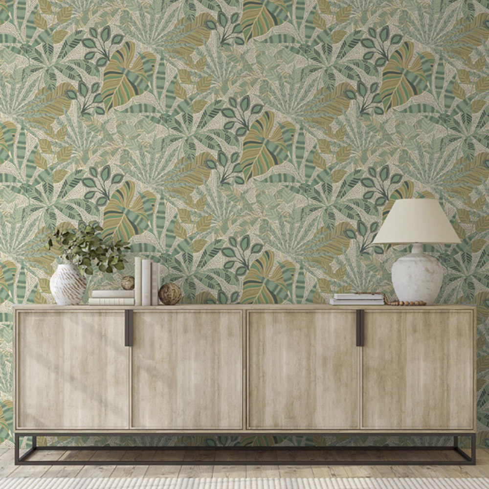 Esselle Home Kirra Leaf Citrus and Green Wallpaper Image 3