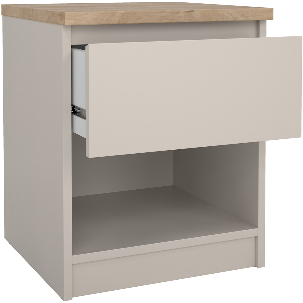 Florence Naia Single Drawer Single Shelf Cashmere Jackson Hickory Bedside Table Image 5