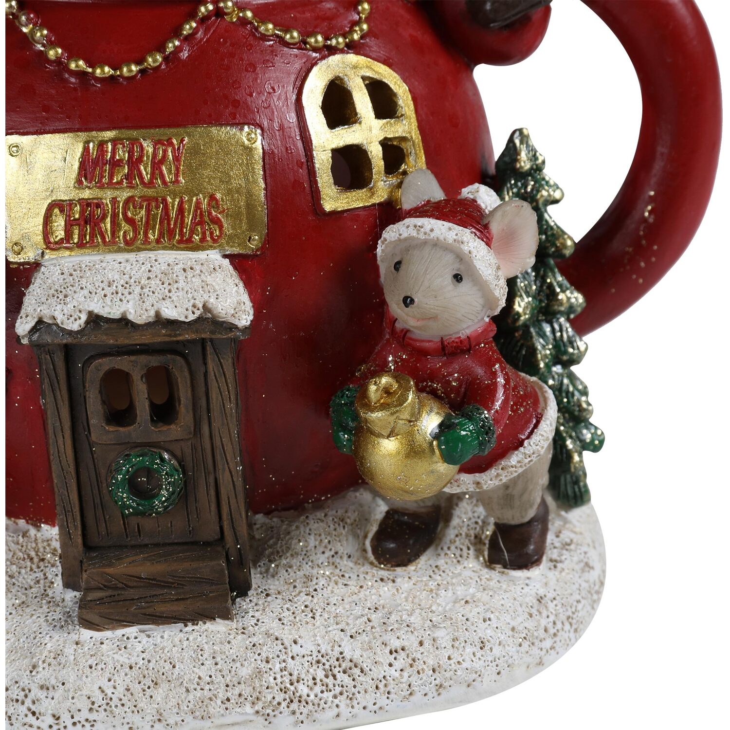 LED Christmas Mice Teapot Scene Image 4
