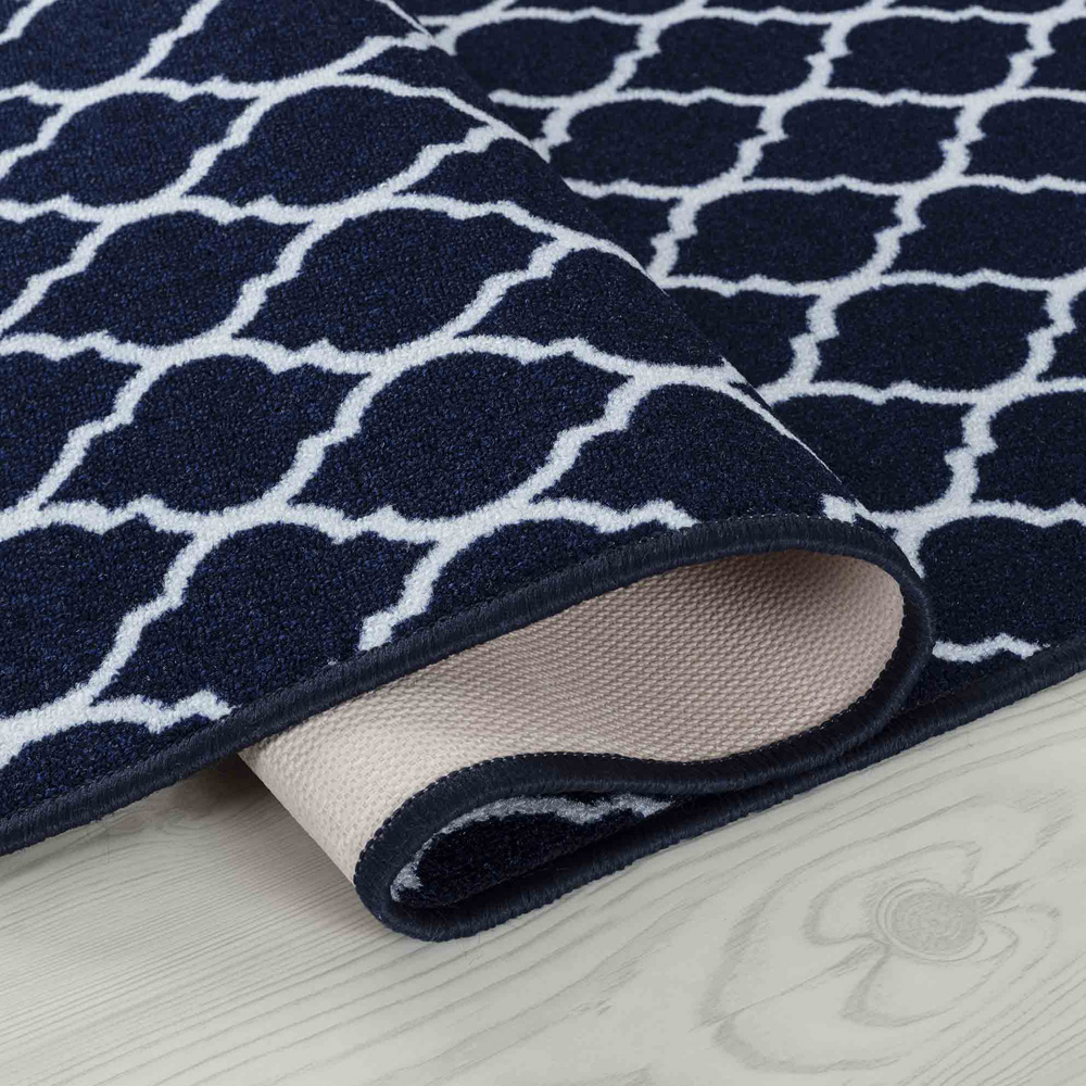 Desire Rugs Havana Navy Trellis Anti Slip Door Mat 150 x 80cm Image 3