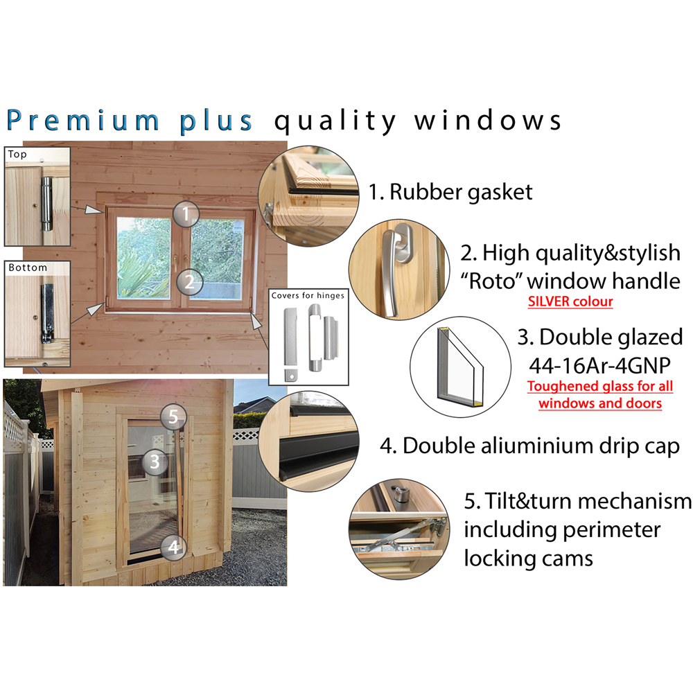 Shire Deko 16 x 10ft Single and Double Door Log Cabin Image 6