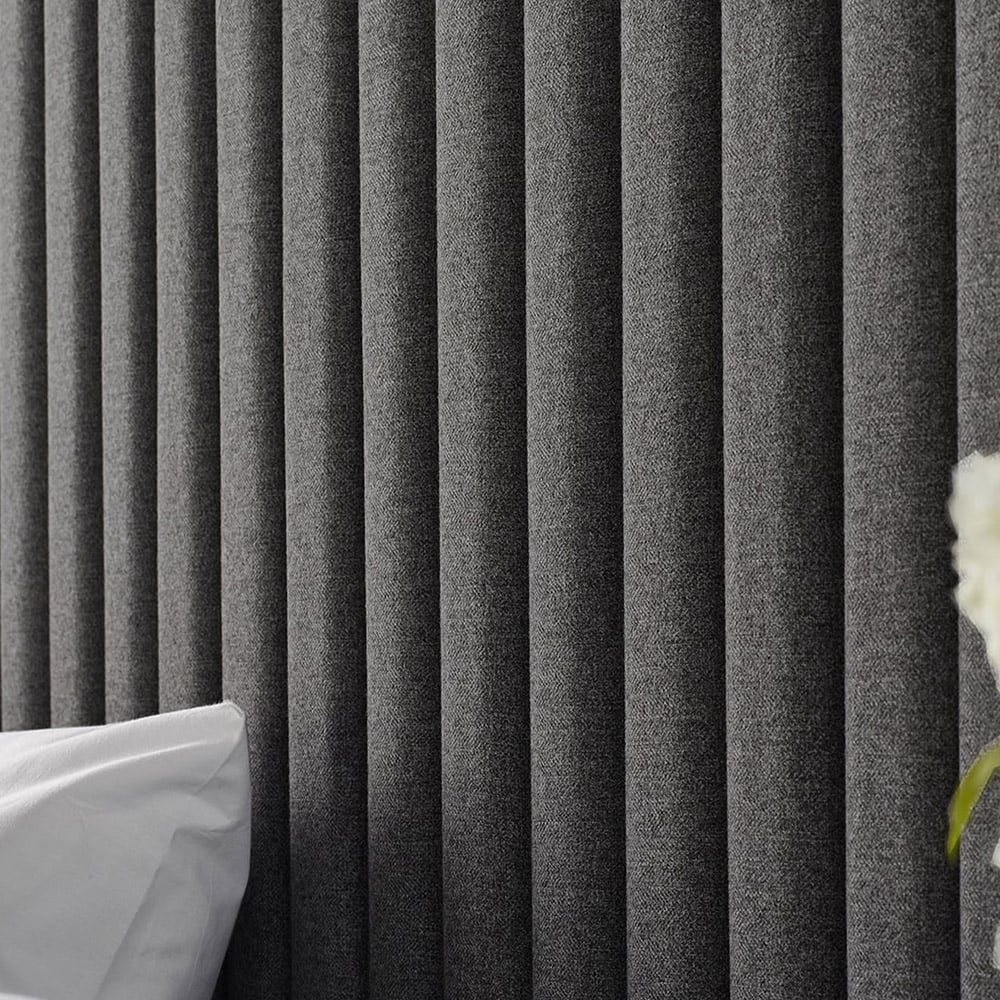Aspire Furniture Catherine Lansfield Soho King Size Charcoal Saxon Twill Headboard Image 4