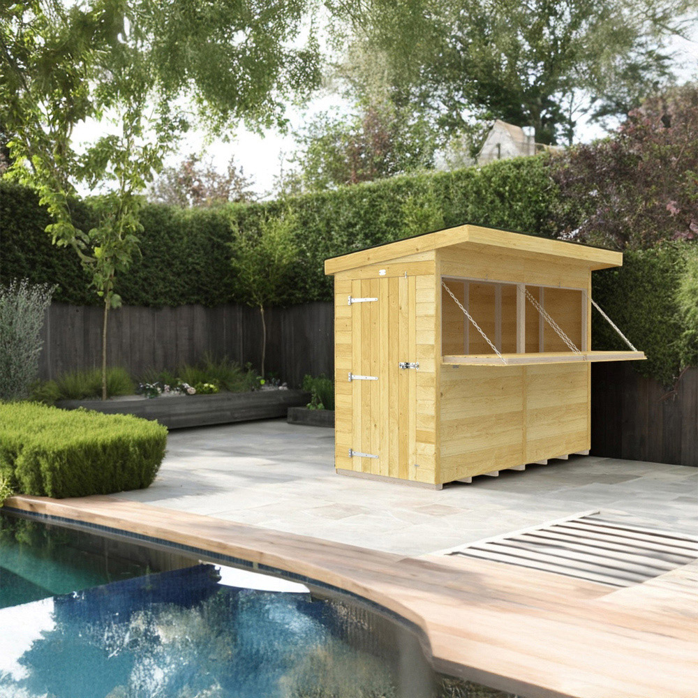 DIY Sheds 8 x 4ft Single Door Pressure Treated Tongue and Groove Timber Outdoor Bar Shed Image 5