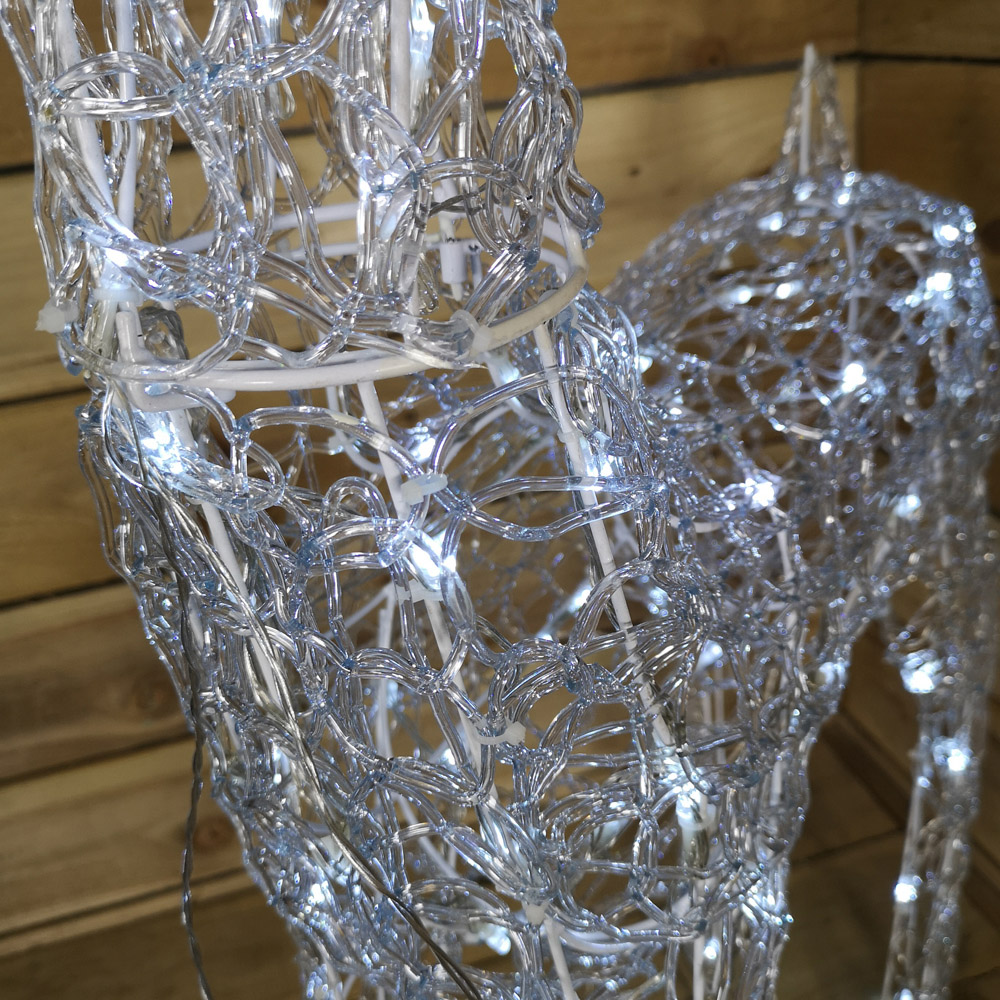 Samuel Alexander White Soft Acrylic Reindeer LED Christmas Decoration Image 3