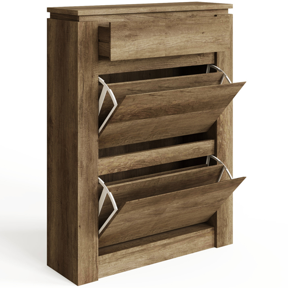 GFW Canyon Oak Grey Shoe Cabinet Image 3