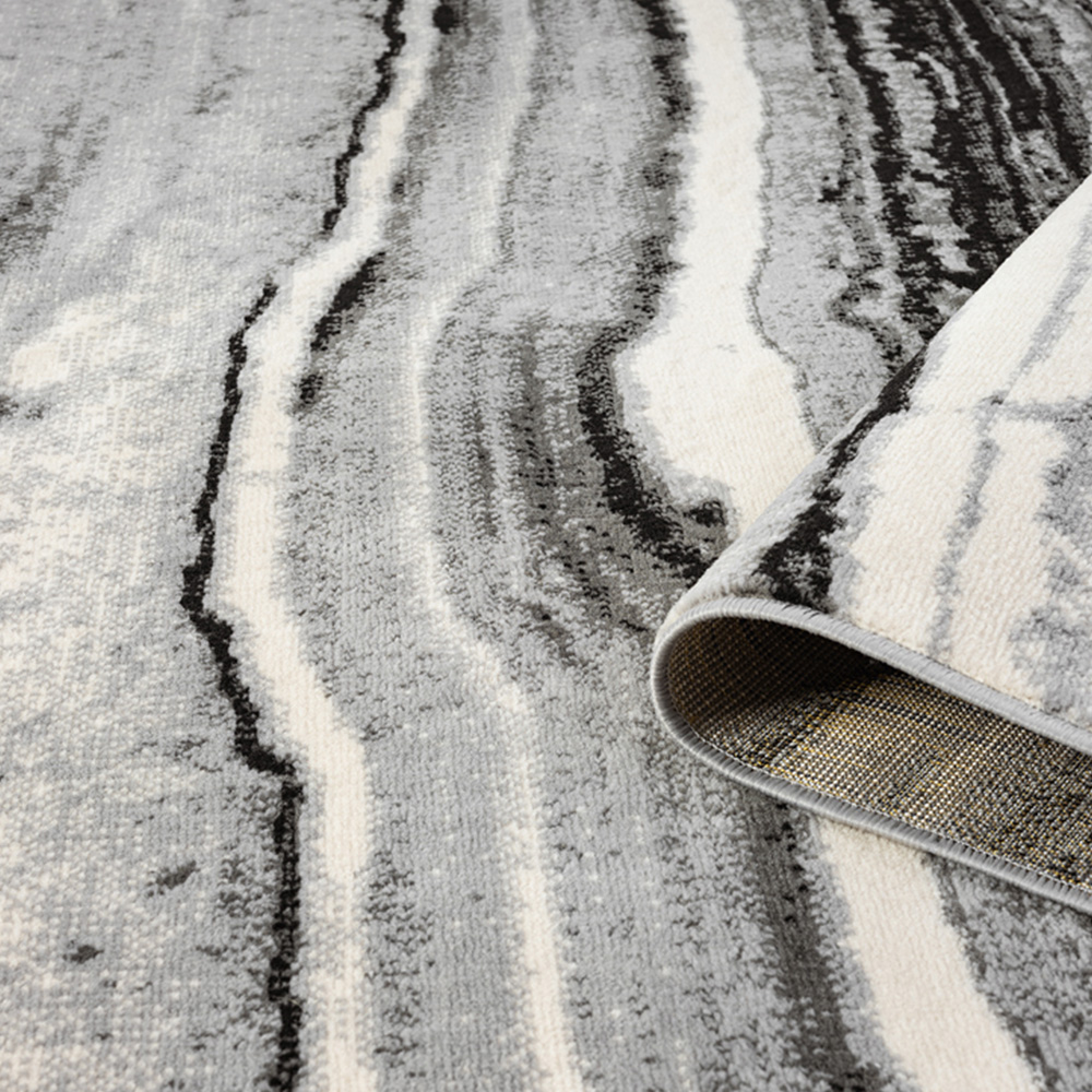 Desire Rugs Obsidian Grey Coast Waves Abstract Rug 60 x 220cm Image 4