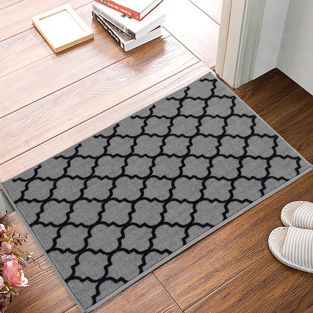 Smart Living Trellis Grey and Black Gel Back Non-Slip Mat 67 x 120cm Image 3