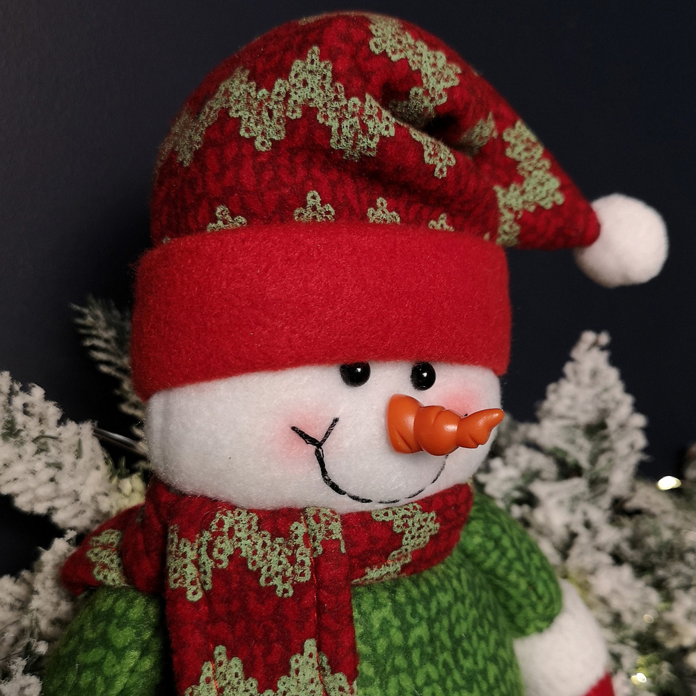 Samuel Alexander Red Plush Christmas Snowman Stocking Holder 28cm Image 4