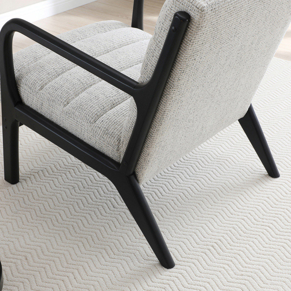Otis Black and Natural Cord Static Ribbed Armchair Image 8