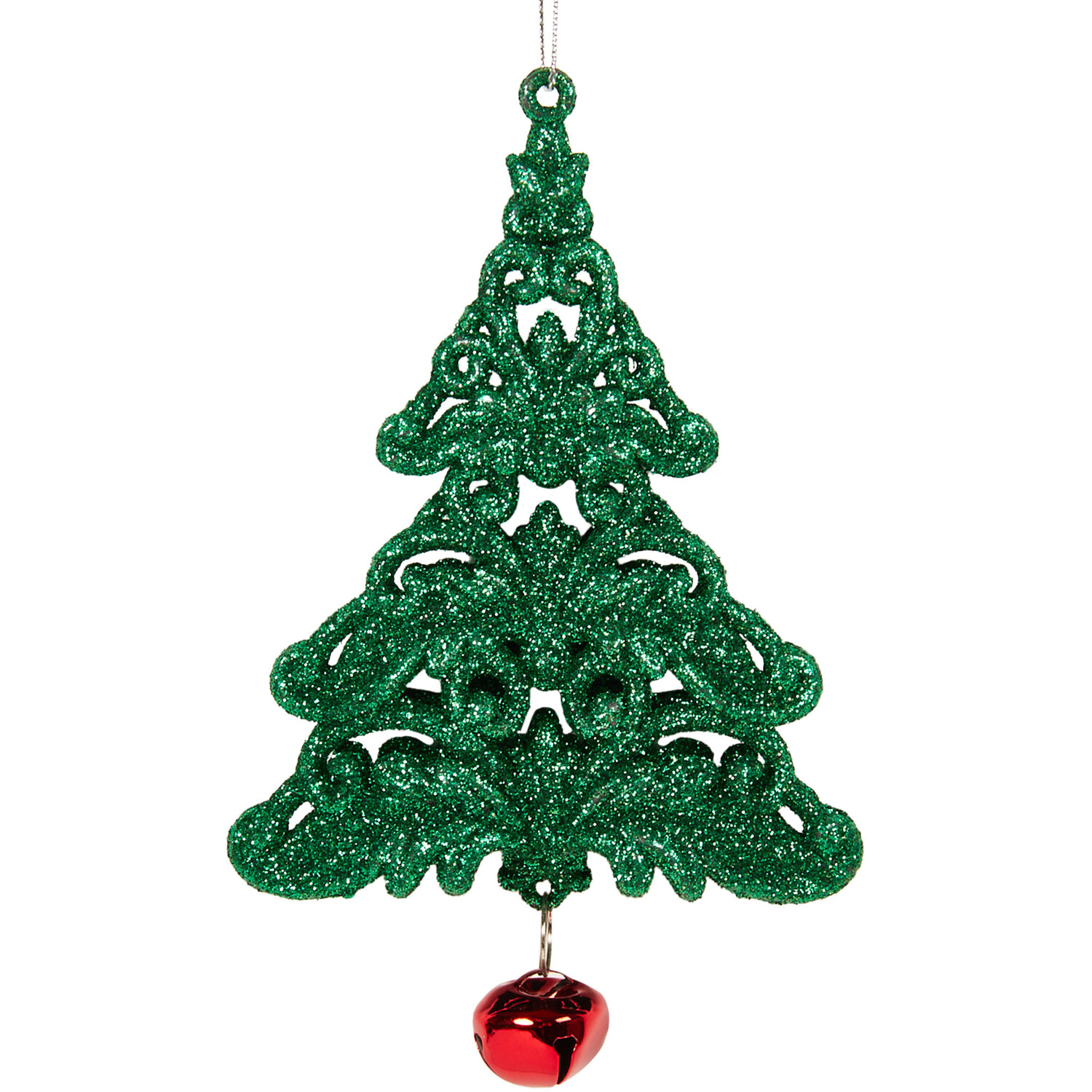 Set of 2 Hanging Glitter Trees - Green Image 3
